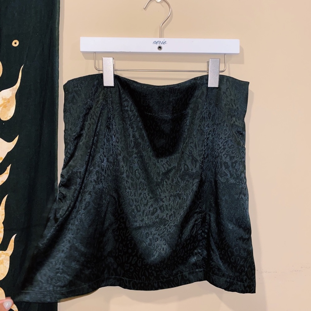 black satin skirt